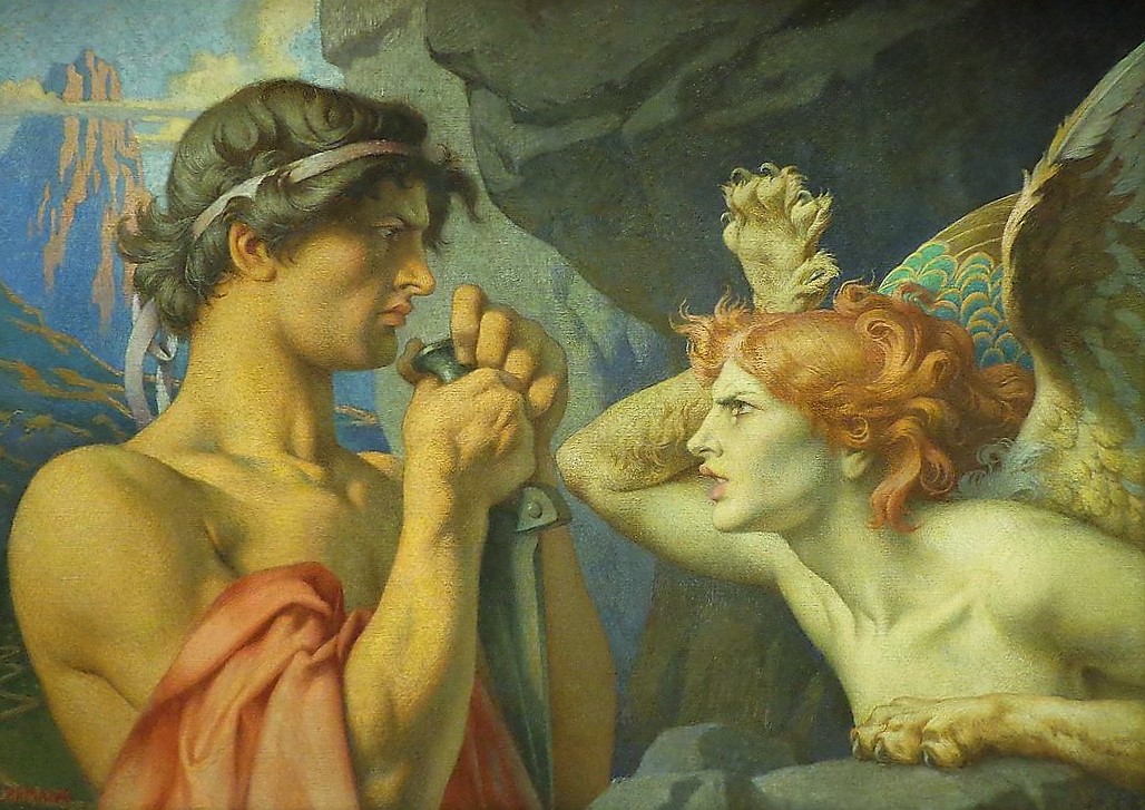 L’épreuve initiatique potentiellement mortelle : Oedipe face à la Sphinge.